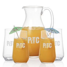 Charleston Pitcher & 4 Bretton Beverage with Logo  Charleston Pitcher & 4 Bretton Beverage with Logo