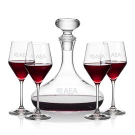 Stratford Decanter & 4 Bengston Wine with Logo