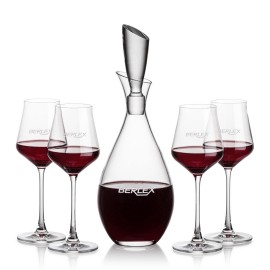 Logo Branded Juliette Decanter & 4 Bretton Wine  Logo Branded Juliette Decanter & 4 Bretton Wine