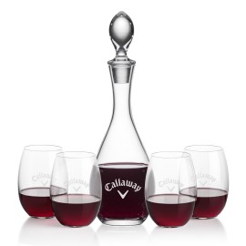 Customized Malvern Decanter & 4 Carlita Stemless Wine