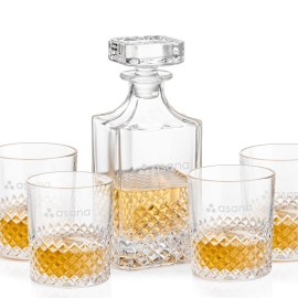 Tacoma Decanter & 4 On-the-Rocks with Logo  Tacoma Decanter & 4 On-the-Rocks with Logo