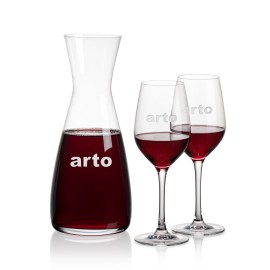 Portofino Carafe & Lethbridge Wine with Logo