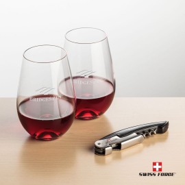 Promotional Swiss Force Opener & 2 Boston Wine - Black