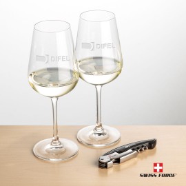 Logo Branded Swiss Force Opener & 2 Laurent Wine - Black