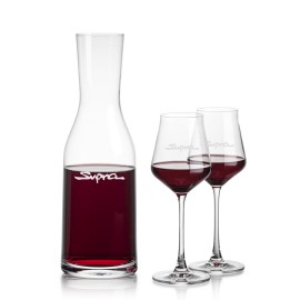 Customized Caldmore Carafe & 2 Bretton Wine  Customized Caldmore Carafe & 2 Bretton Wine