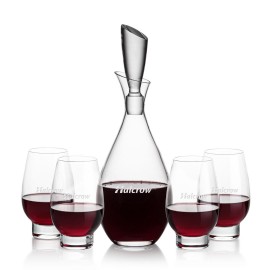 Custom Juliette Decanter & 4 Glenarden Stemless Wine