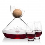 Personalized Woodbury Carafe w/Cork Stopper & Glenarden Stemless Wine