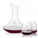 Hampton Carafe & Crestview Stemless Wine with Logo
