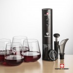 Promotional Swiss Force Opener & 4 Cannes Stemless Wine