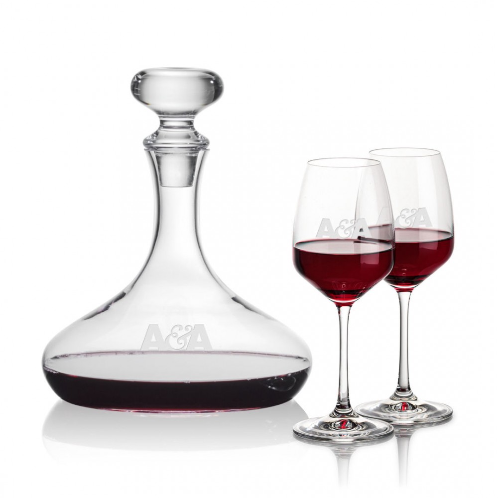 Stratford Decanter & Oldham Wine with Logo Stratford Decanter & Oldham Wine with Logo