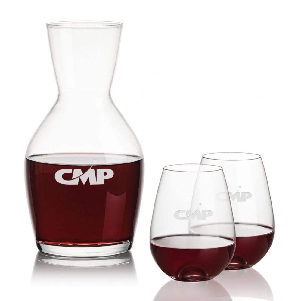 Westwood Carafe & Edderton Stemless with Logo