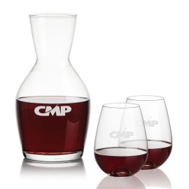 Westwood Carafe & Edderton Stemless with Logo