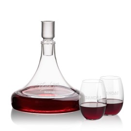 Ashby Decanter & Carlita Stemless Wine with Logo