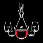 Juliette Decanter & 4 Brunswick Stemless Wine with Logo