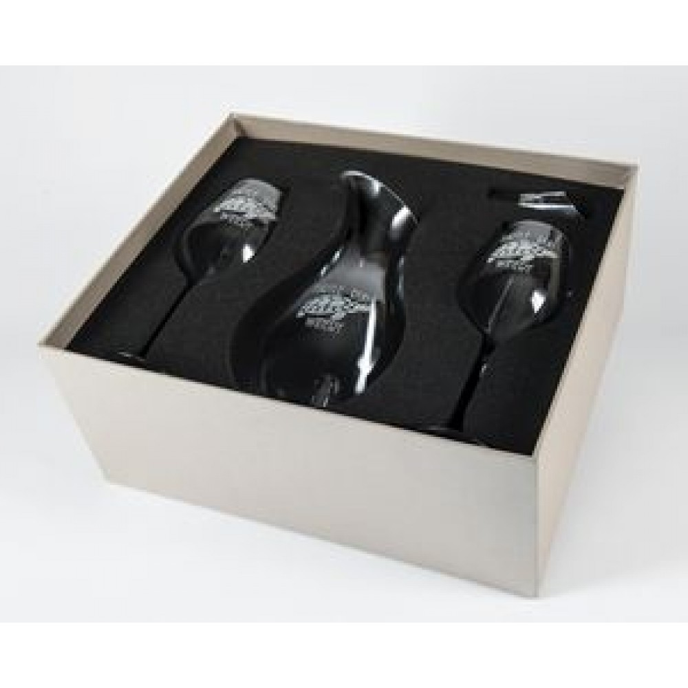 Exception Crystal Bar Set w/Decanter & 2 Rocks Glasses with Logo Exception Crystal Bar Set w/Decanter & 2 Rocks Glasses with Logo