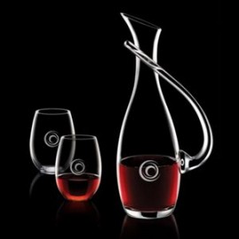 Logo Branded Uxbridge Carafe & 2 Stemless Wine  Logo Branded Uxbridge Carafe & 2 Stemless Wine