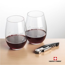 Swiss Force Opener & 2 Laurent Wine - Black with Logo  Swiss Force Opener & 2 Laurent Wine - Black with Logo