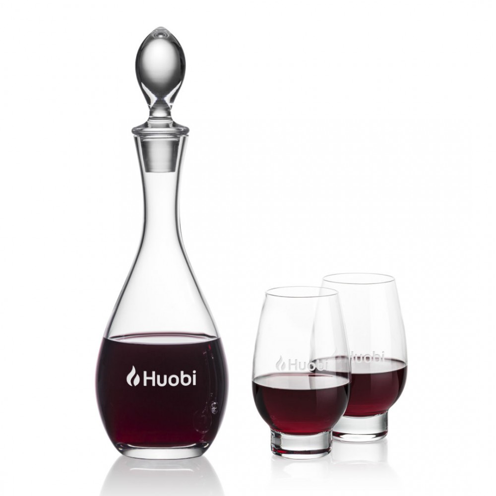 Malvern Decanter & Edderton Stemless Wine with Logo Malvern Decanter & Edderton Stemless Wine with Logo