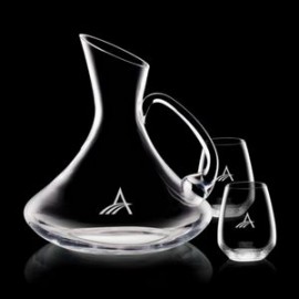 Bearden Carafe & 2 Stemless Wine with Logo