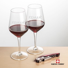 Logo Branded Swiss Force Opener & 2 Germain Wine - Red  Logo Branded Swiss Force Opener & 2 Germain Wine - Red