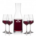 Caldmore Carafe & 4 Cannes Wine with Logo