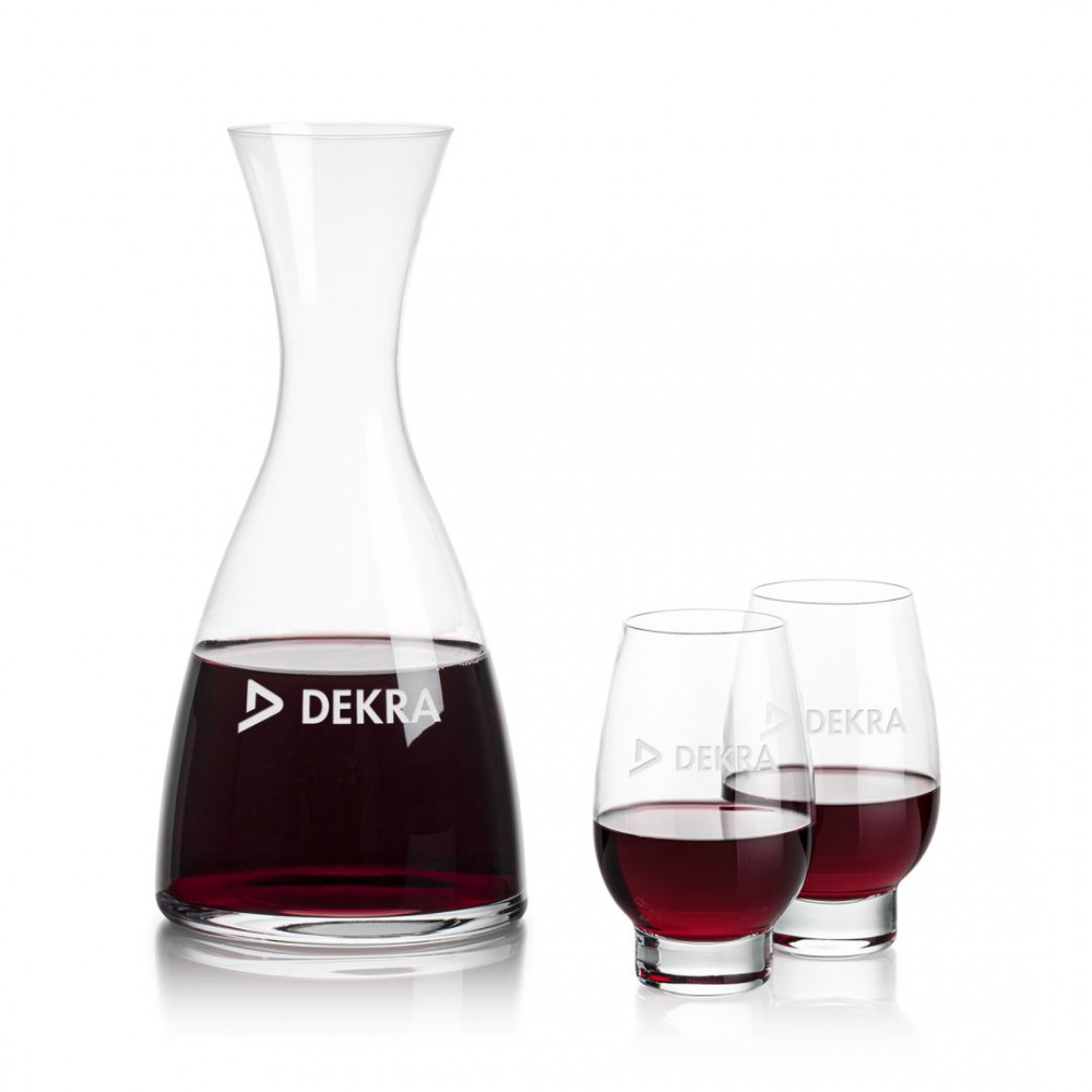 Barham Carafe & Glenarden Footed Wine with Logo Barham Carafe & Glenarden Footed Wine with Logo