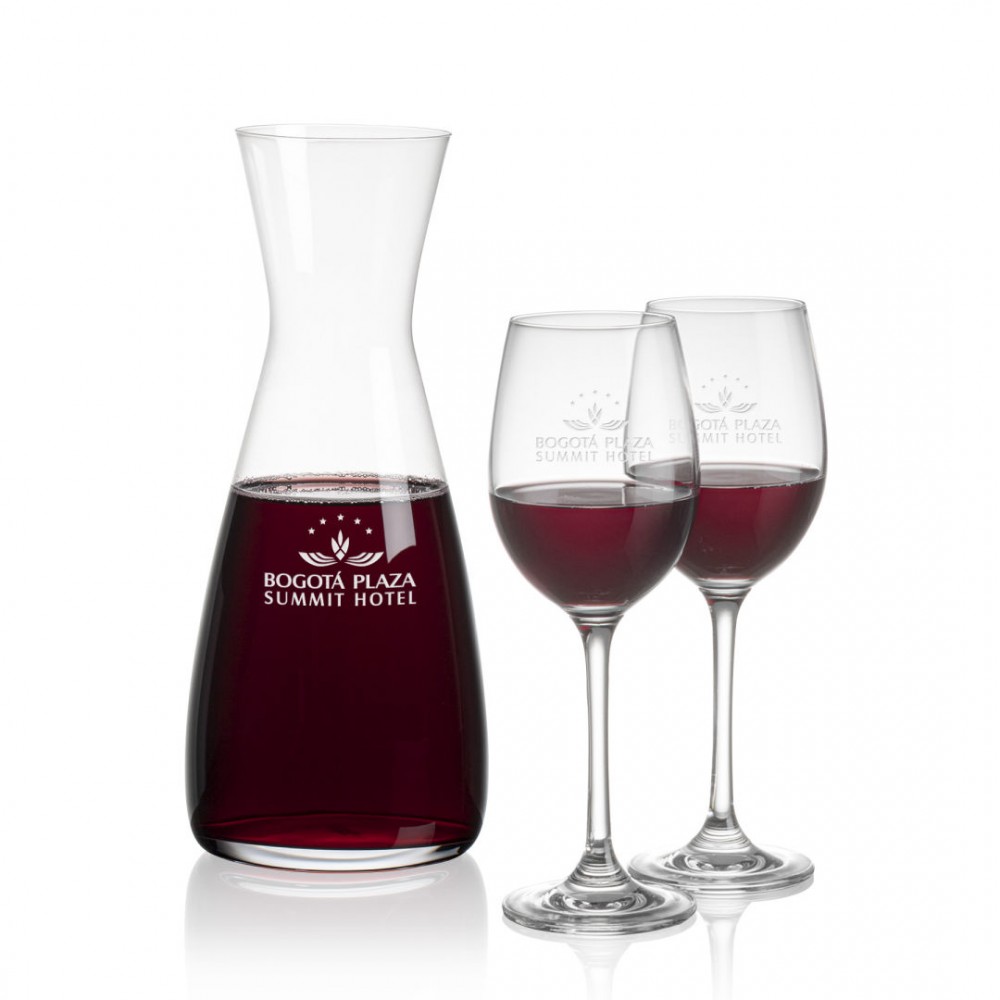 Portofino Carafe & Burlington Wine with Logo Portofino Carafe & Burlington Wine with Logo