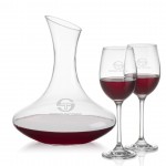 Hampton Carafe & Burlington Wine with Logo