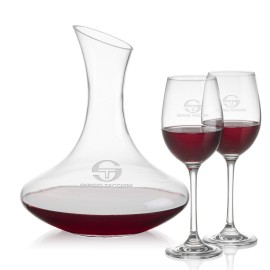 Hampton Carafe & Burlington Wine with Logo