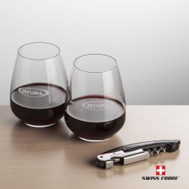 Personalized Swiss Force Opener & 2 Brunswick Wine - Black  Personalized Swiss Force Opener & 2 Brunswick Wine - Black