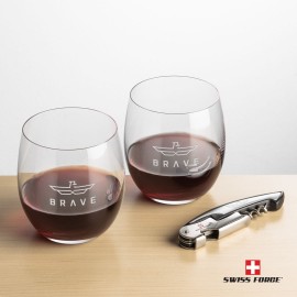 Customized Swiss Force Opener & 2 Zacata Wine - Silver  Customized Swiss Force Opener & 2 Zacata Wine - Silver