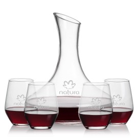 Custom Kanata Carafe & 4 Mandelay Stemless Wine  Custom Kanata Carafe & 4 Mandelay Stemless Wine
