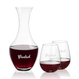 Logo Branded Oldham Carafe & 2 Edderton Stemless