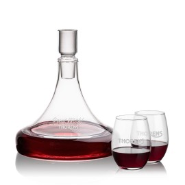 Logo Branded Ashby Decanter & Stanford Stemless Wine