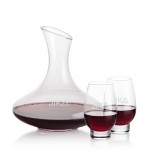 Innisfil Carafe & 2 Glenarden Stemless Wine with Logo