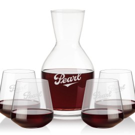Westwood Carafe & 4 Cannes Stemless with Logo