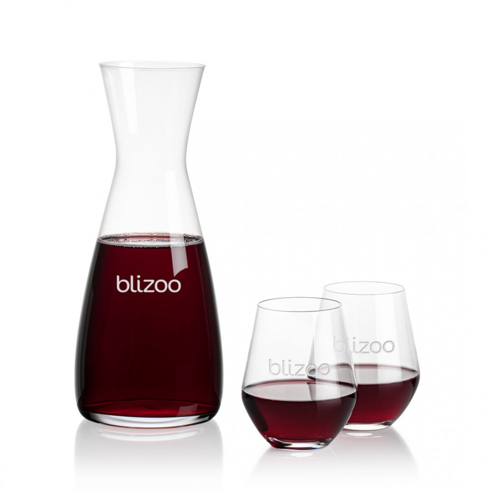 Logo Branded Portofino Carafe & Reina Stemless Wine Logo Branded Portofino Carafe & Reina Stemless Wine
