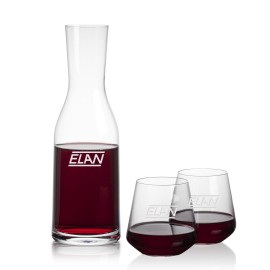 Logo Branded Caldmore Carafe & Cannes Stemless Wine