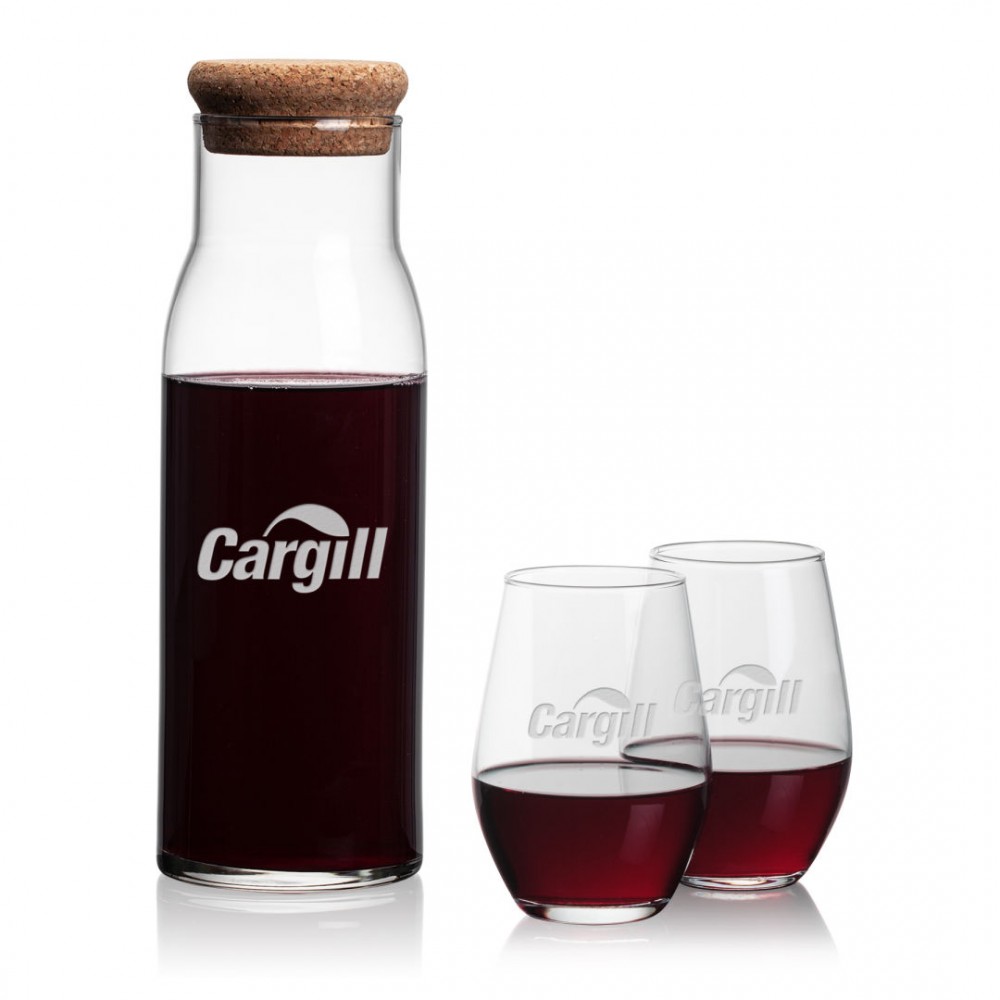 Logo Branded Aviston Carafe & Vale Stemless Wine Logo Branded Aviston Carafe & Vale Stemless Wine