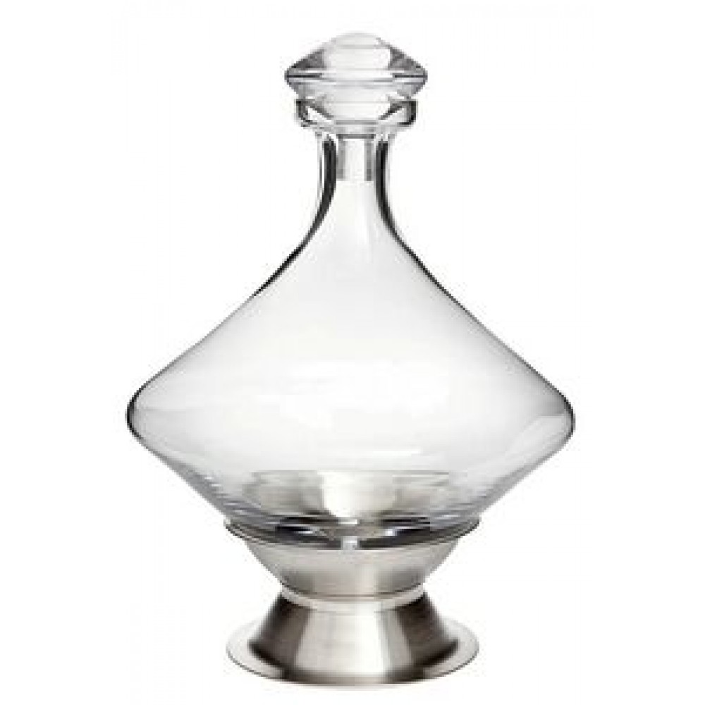 Orbital Glass Decanter w/Silver Plated Base with Logo Orbital Glass Decanter w/Silver Plated Base with Logo