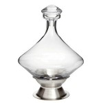 Personalized Orbital Glass Decanter w/Silver Plated Base