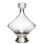 Orbital Glass Decanter w/Silver Plated Base with Logo