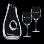 Custom Engraved Hallandale Carafe & 2 Wine