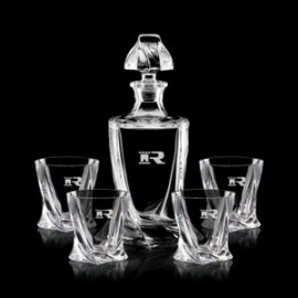 Oasis Decanter & 4 On-the-Rocks with Logo