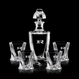 Custom Oasis Decanter & 4 On-the-Rocks  Custom Oasis Decanter & 4 On-the-Rocks