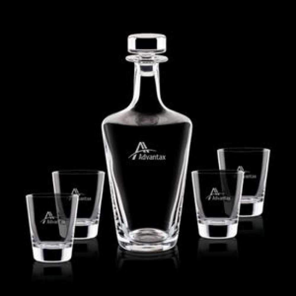 Custom Engraved Frazier Decanter & 4 On-the-Rocks Custom Engraved Frazier Decanter & 4 On-the-Rocks