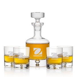 Wellington Decanter & 4 On-the-Rocks with Logo