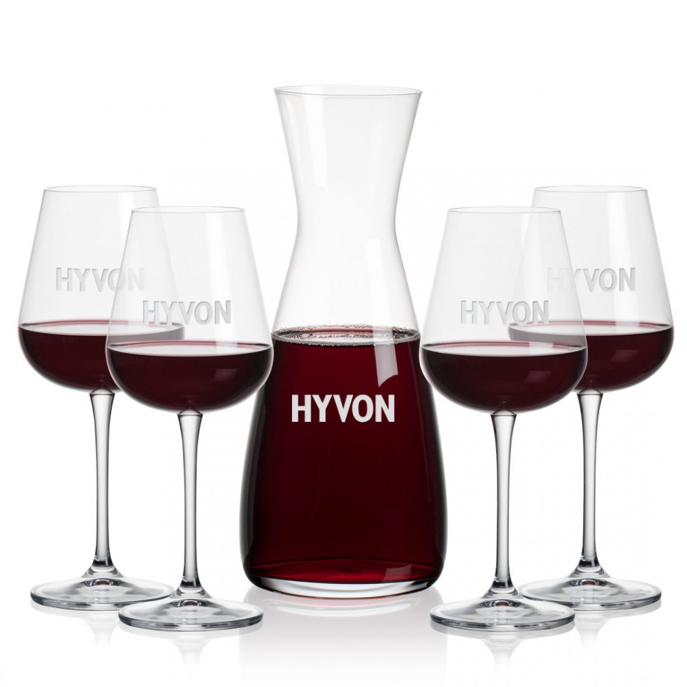 Portofino Carafe & 4 Howden Wine with Logo