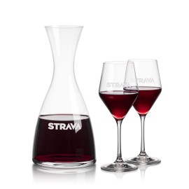 Barham Carafe & 2 Bengston Wine with Logo