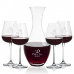 Oldham Carafe & 4 Breckland Wine with Logo